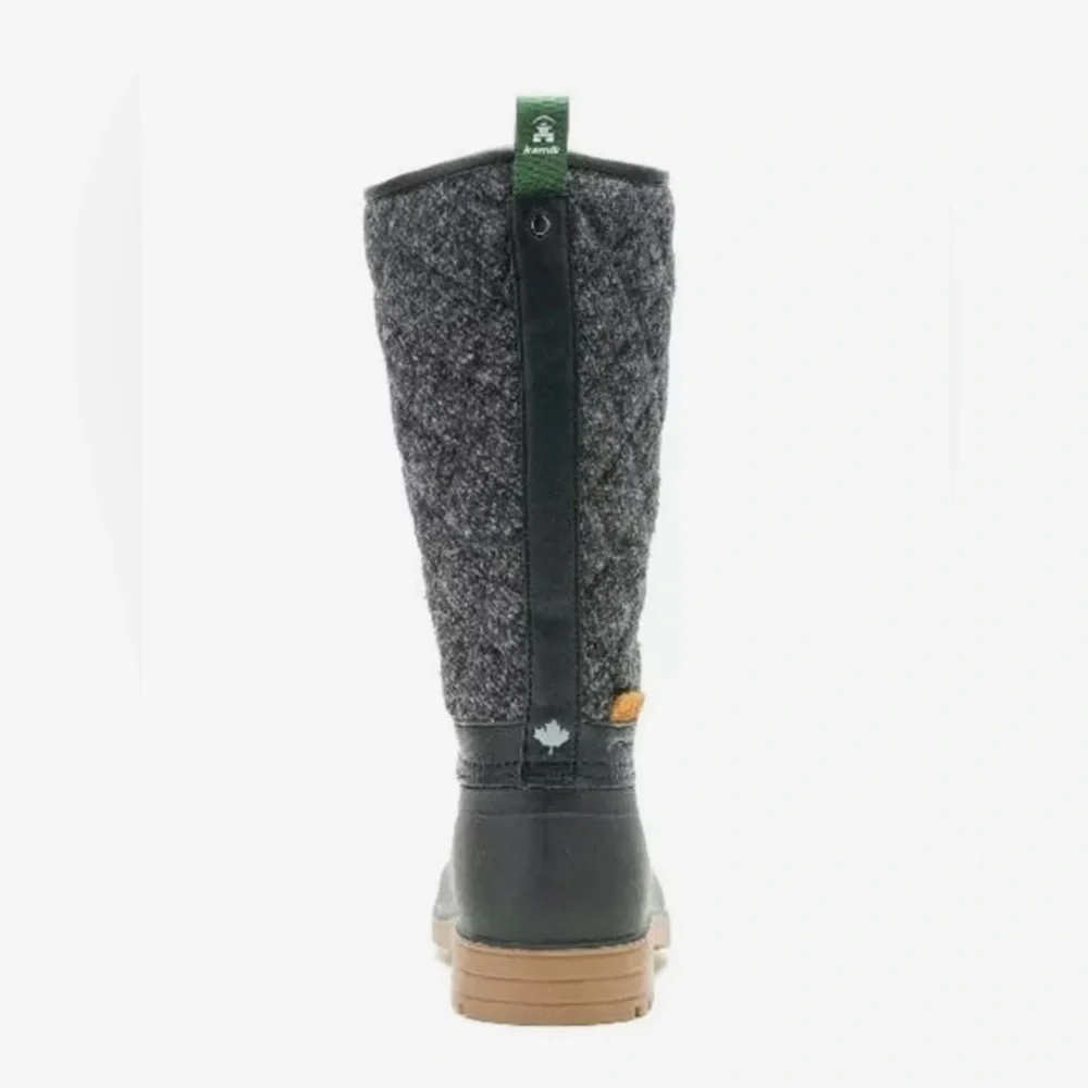 NEW KAMIK Women's Abigail Winter or Rain boots in black/white Size 5